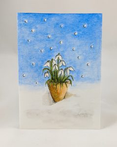 Snowdrops Card with backgrounds - full