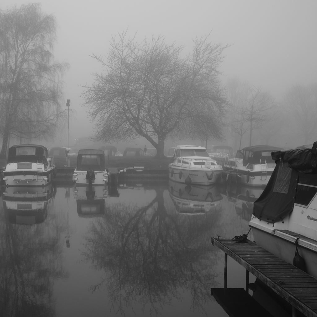 murpworkschrome - light on a lens - Another Misty Morning - Marina Boats in the Mist I image